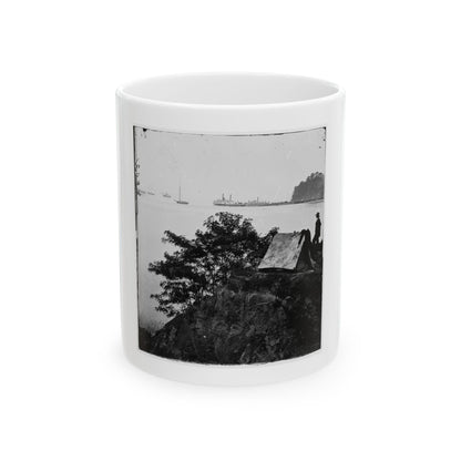 Belle Plain Landing, Virginia. Distance View Of Belle Plain Landing On The James River (U.S. Civil War) White Coffee Mug
