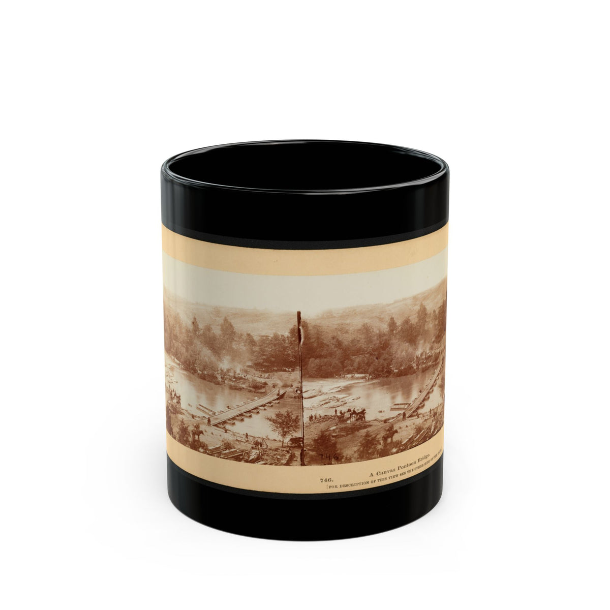 A Canvas Pontoon Bridge (U.S. Civil War) Black Coffee Mug
