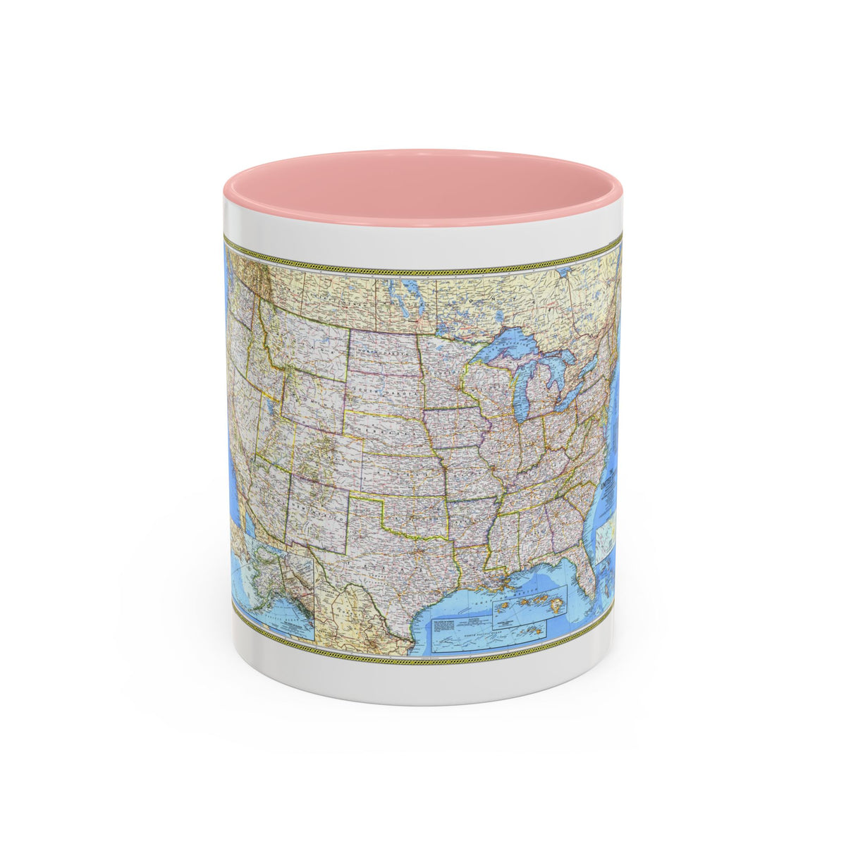 USA - The United States (1987) (Map) Accent Coffee Mug