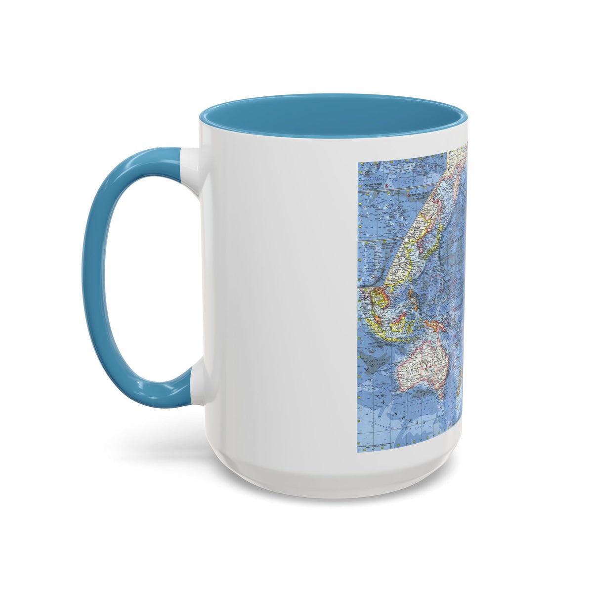 Pacific Ocean (1962) (Map) Accent Coffee Mug