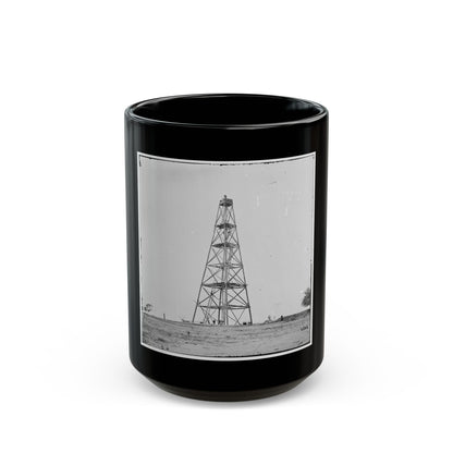 Bermuda Hundred, Va. Signal Tower On Left Of The Line Near The Appomattox River (U.S. Civil War) Black Coffee Mug