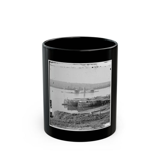 Aiken's Landing, Virginia. Double-Turreted Monitor U.S.S. On James River (U.S. Civil War) Black Coffee Mug