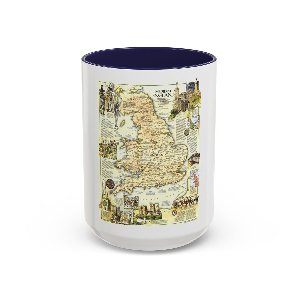 England - Medieval (1979) (Map) Accent Coffee Mug
