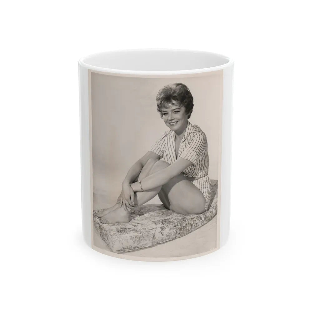 Janet Munro #33 - B&W Vintage 8x10 Full Body Cheesecake The Day The Earth Caught Fire '61 Promo Photo (Vintage Female Icon) White Coffee Mug-11oz-Go Mug Yourself