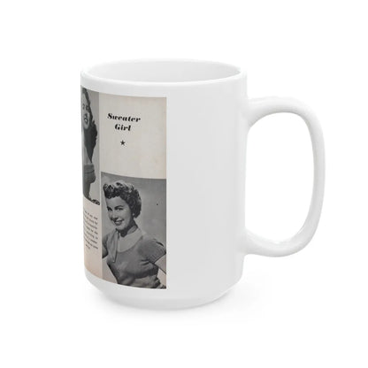 Terry Moore #447 - 66 PHOTOGRAPHS OF Terry MOORE U.K. Pocket Mag. Pages 24 & 25 (Vintage Female Icon) White Coffee Mug-Go Mug Yourself