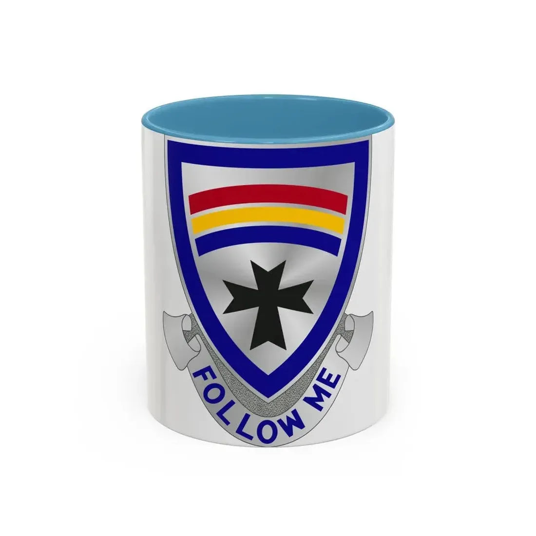 166th Infantry Regiment (U.S. Army) Accent Coffee Mug 11oz Light Blue - Go Mug Yourself