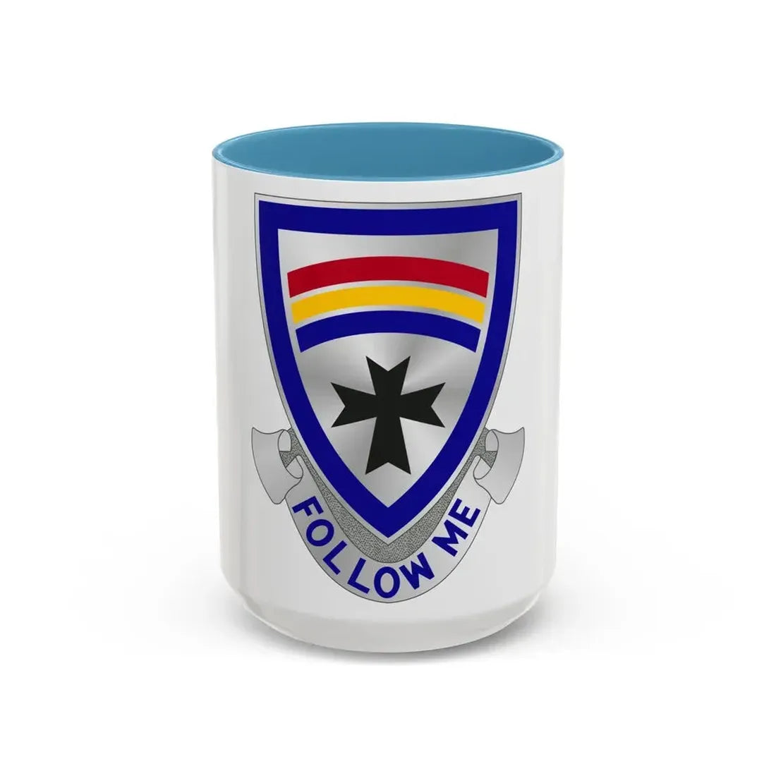 166th Infantry Regiment (U.S. Army) Accent Coffee Mug 15oz Light Blue - Go Mug Yourself