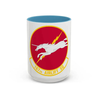 167 Airlift Squadron (U.S. Air Force) Accent Coffee Mug 15oz Light Blue - Go Mug Yourself