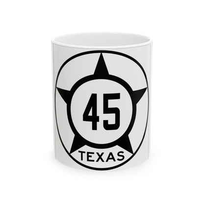 Old Texas 45 (Texas) (Road Sign) White Coffee Mug