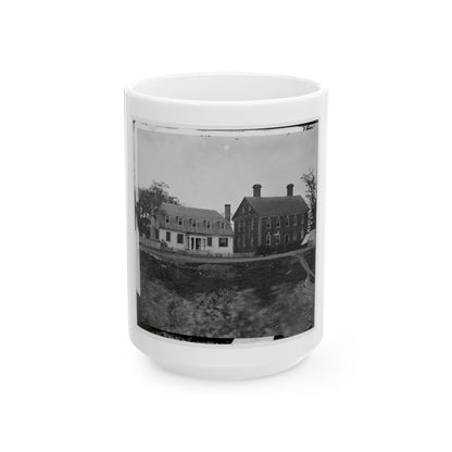 Yorktown, Va. Thomas Nelson House (Right), Used As A Hospital; In 1781 Used As A Headquarters By Lord Cornwallis (U.S. Civil War) White Coffee Mug
