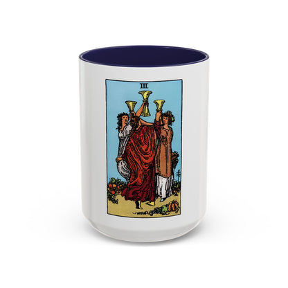 The 3 of Cups (Tarot Card) Accent Coffee Mug