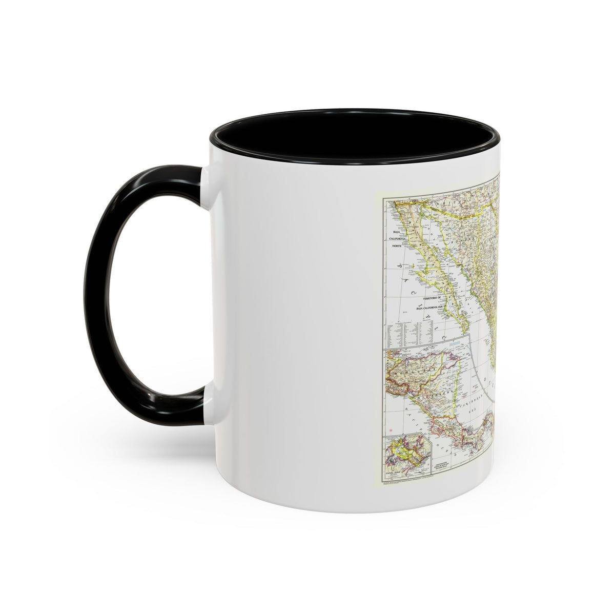 Central America & Mexico (1953) (Map) Accent Coffee Mug