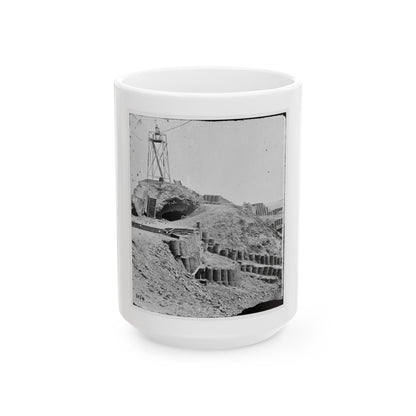 Charleston, S.C. Beacon On Parapet Of Fort Sumter (U.S. Civil War) White Coffee Mug