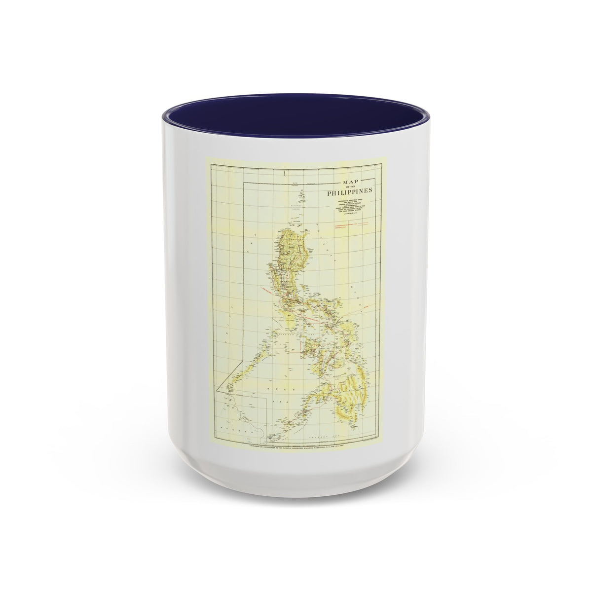 Philippines, The (1905) (Map) Accent Coffee Mug