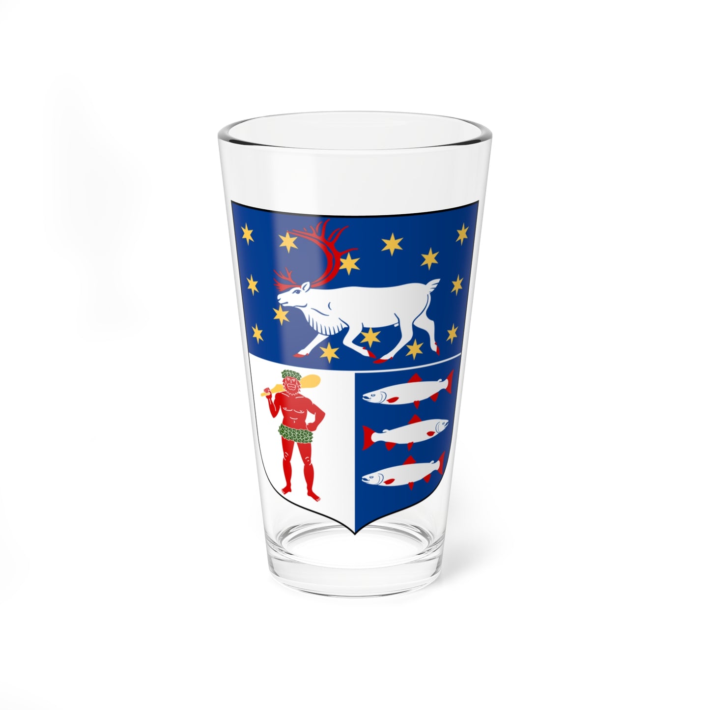 Västerbottens läns vapen (Sweden) (Coat of Arms) Pint Glass 16oz