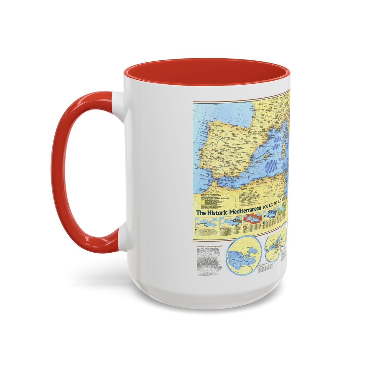 Mediterranean - Historic , 800 BC to AD 1500 (1982) (Map) Accent Coffee Mug