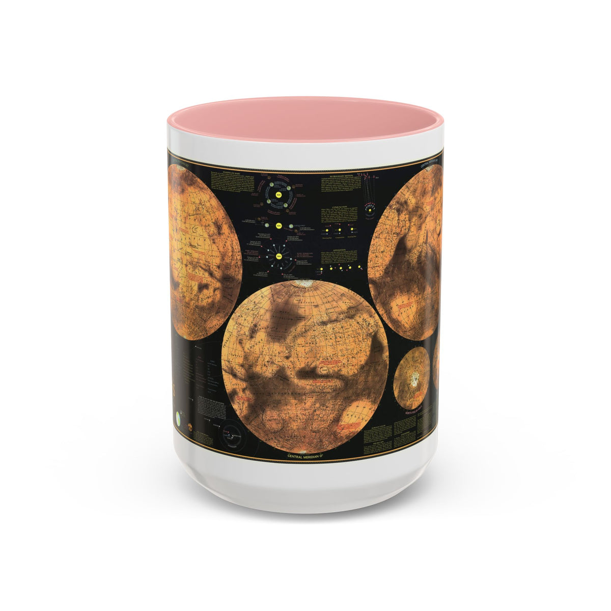 Space - MARS The Red Planet (1973) (Map) Accent Coffee Mug