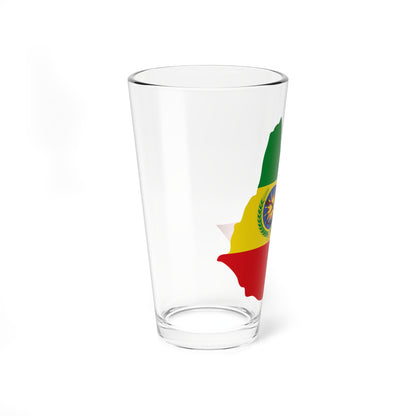 Flag map of Ethiopia 1975-1987 (Ethiopia) Pint Glass 16oz