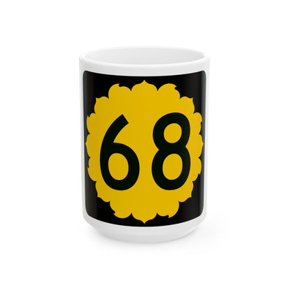 K-68 (Kansas) (Road Sign) White Coffee Mug