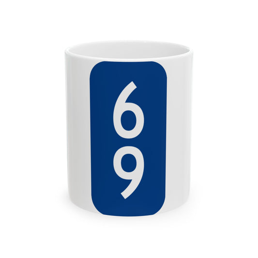 Warren County 69 NY tab (New York) (Road Sign) White Coffee Mug