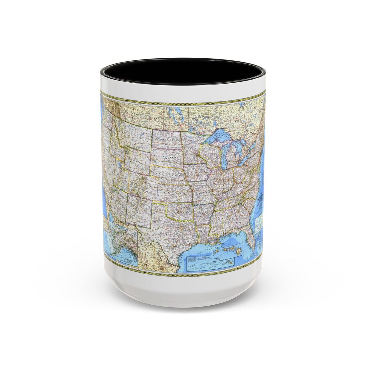 USA - The United States (1987) (Map) Accent Coffee Mug