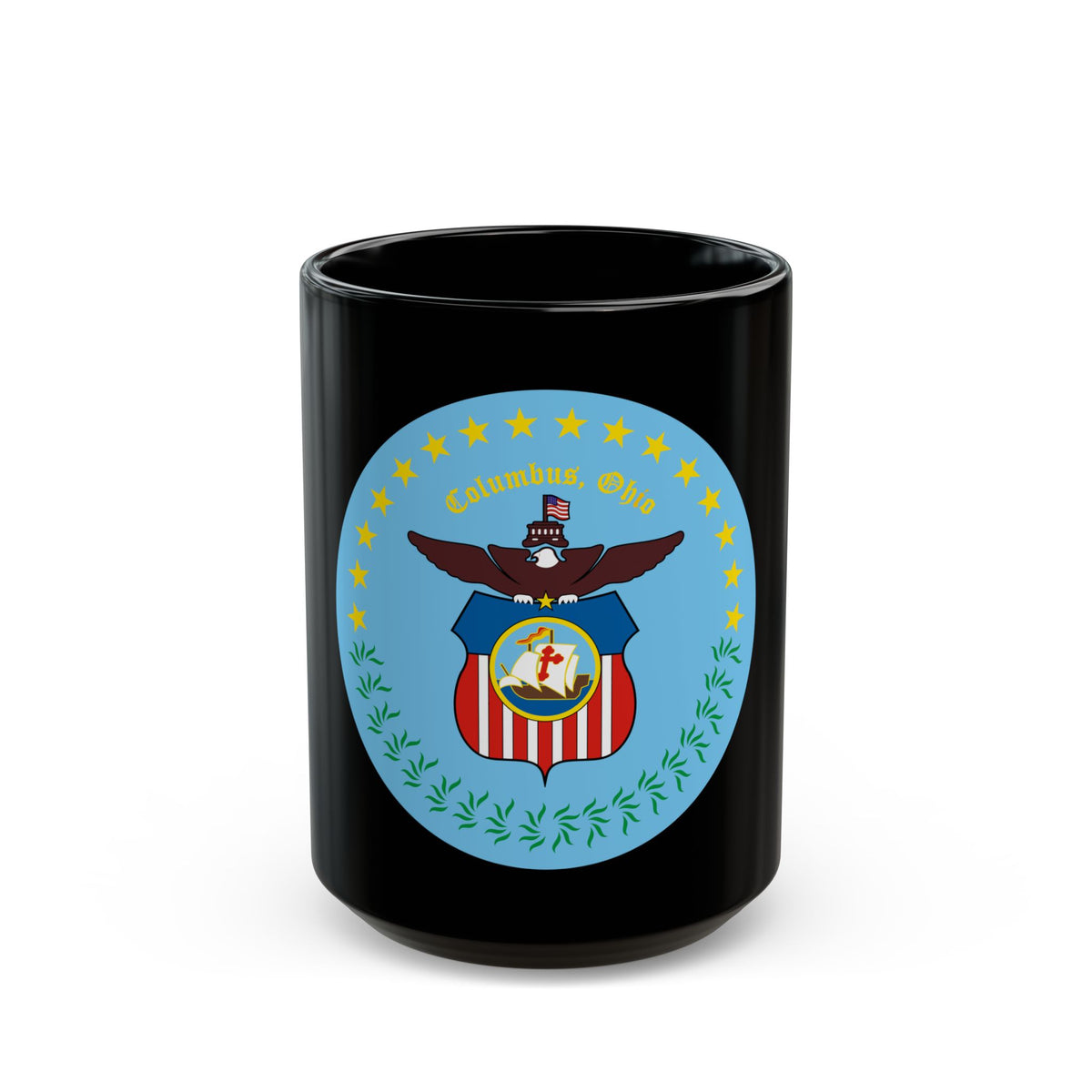 Seal of Columbus Ohio - Black Coffee Mug