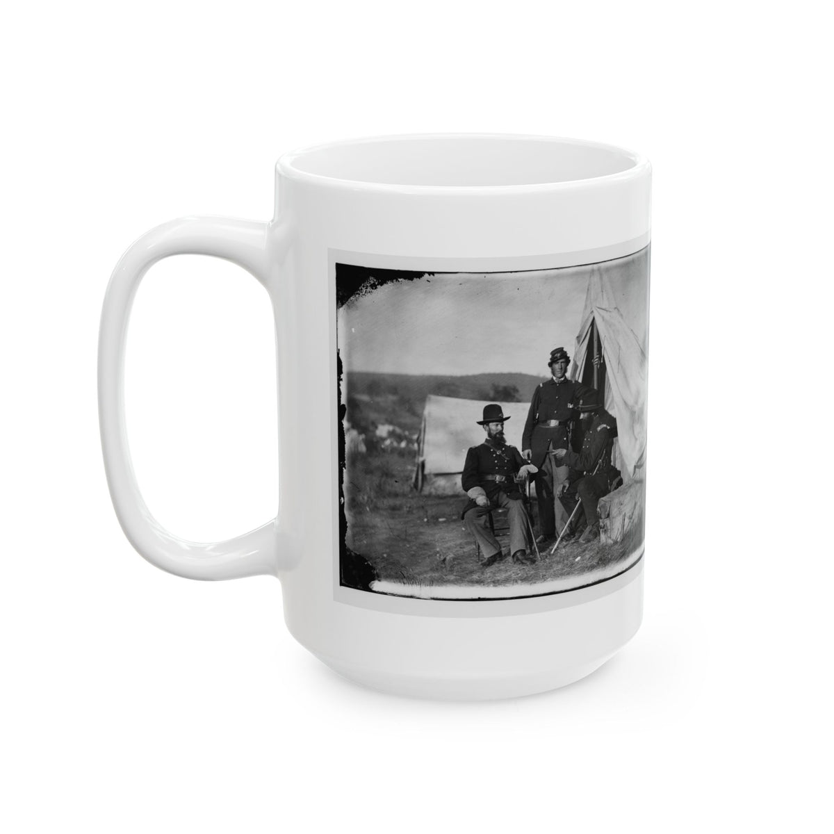 Antietam, Md. Col. John S. Crocker, Lt. Col. Benjamin C. Butler, And Adjutant Of 93d New York Volunteers (U.S. Civil War) White Coffee Mug