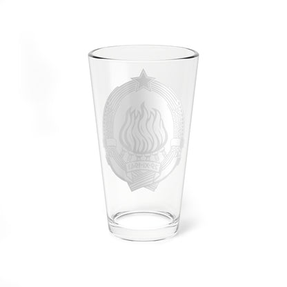 Emblem of SFR Yugoslavia stamp version (Yugoslavia) (Coat of Arms) Pint Glass 16oz