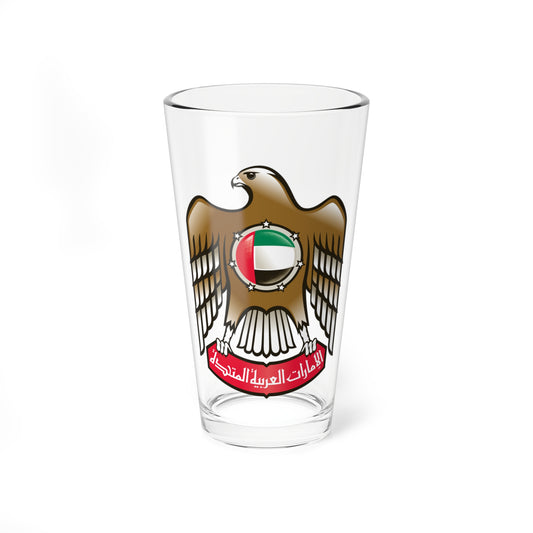 Emblem of the United Arab Emirates variant 1 (United Arab Emirates) (Coat of Arms) Pint Glass 16oz