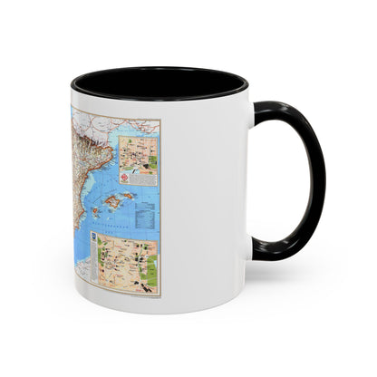 Spain and Portugal (1998) (Map) Accent Coffee Mug