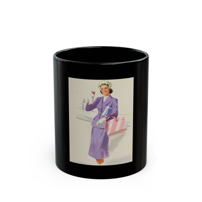 Girl with Hat Box, Coca-Cola advertisement - Black Coffee Mug