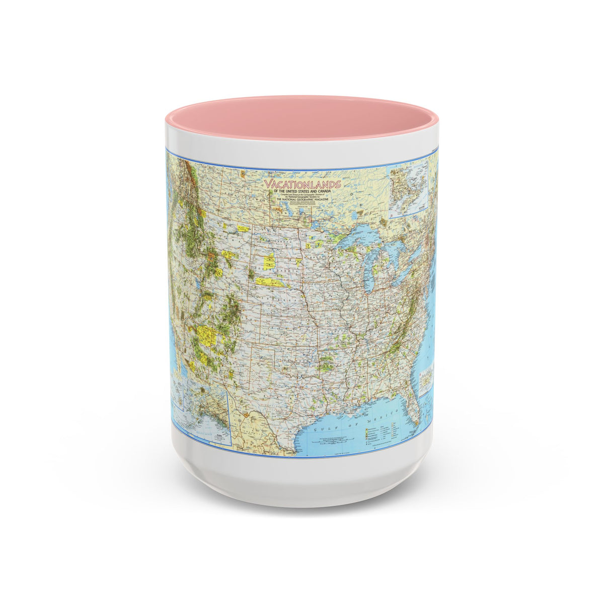 North America - Vacationlands (1966) (Map) Accent Coffee Mug