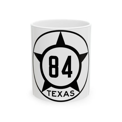 Old Texas 84 (Texas) (Road Sign) White Coffee Mug