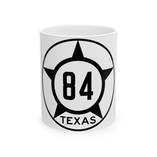 Old Texas 84 (Texas) (Road Sign) White Coffee Mug