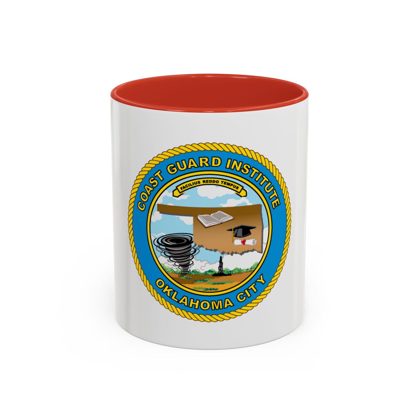 USCG Institute Oklahoma City (U.S. Coast Guard) Accent Coffee Mug