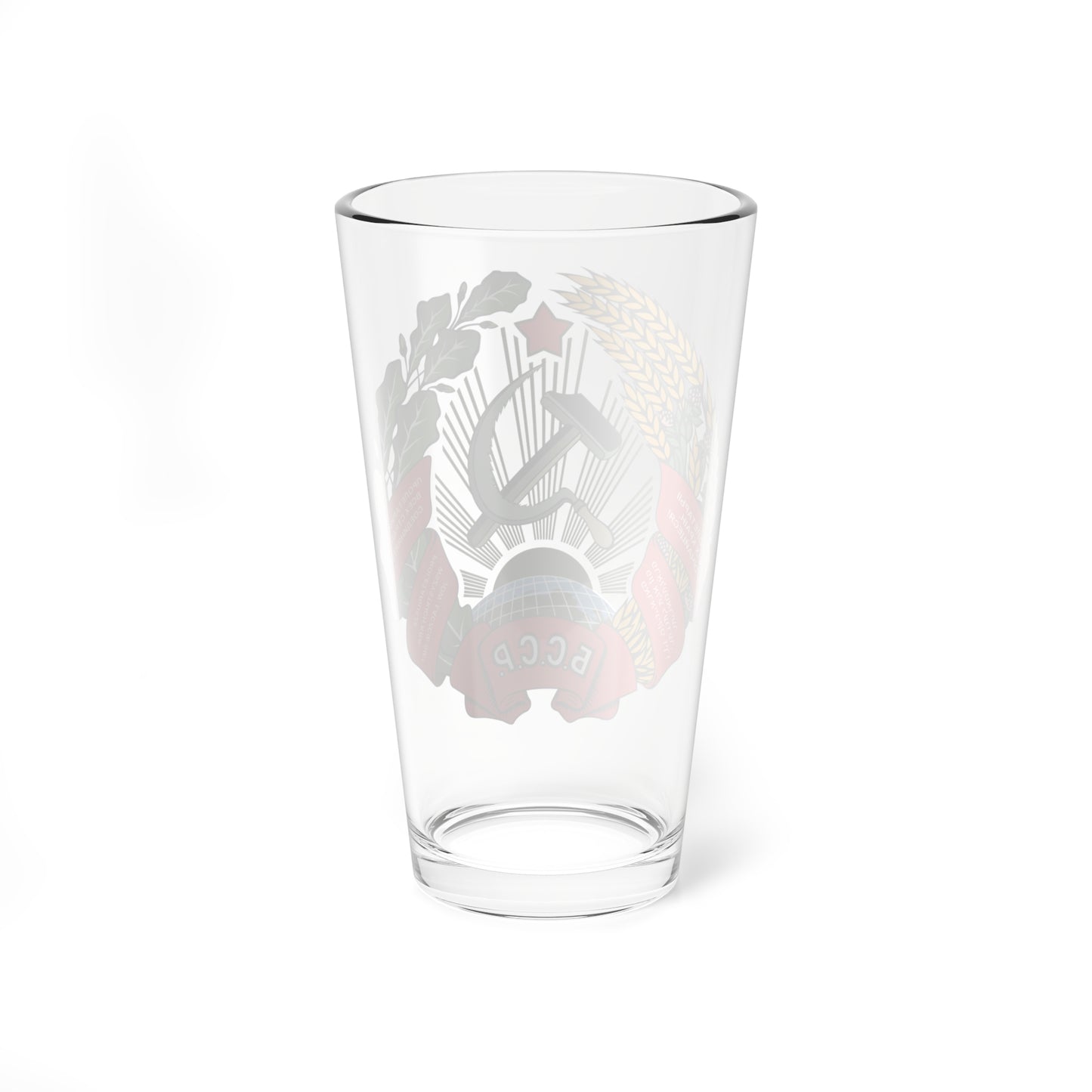 Emblem of the Byelorussian SSR 1937-1938 (Russia) (Coat of Arms) Pint Glass 16oz
