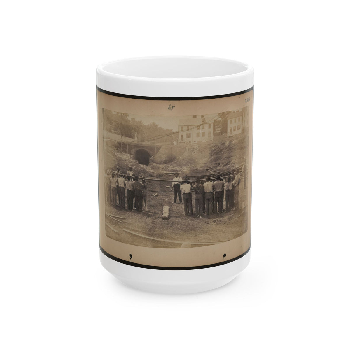 Railroad Construction Workers Holding Track (U.S. Civil War) White Coffee Mug