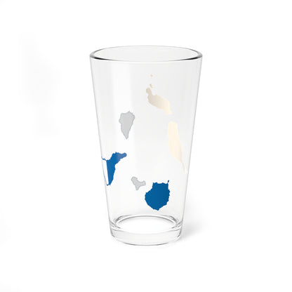 Flag map of Canary Islands (Spain) Pint Glass 16oz