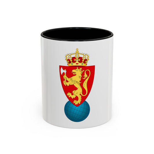 Coat of arms of the Geographical Survey of Norway - Accent Coffee Mug