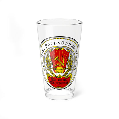 Emblem of the Socialist Soviet Republic of Abkhazia 1921-1925 (Georgia) (Coat of Arms) Pint Glass 16oz