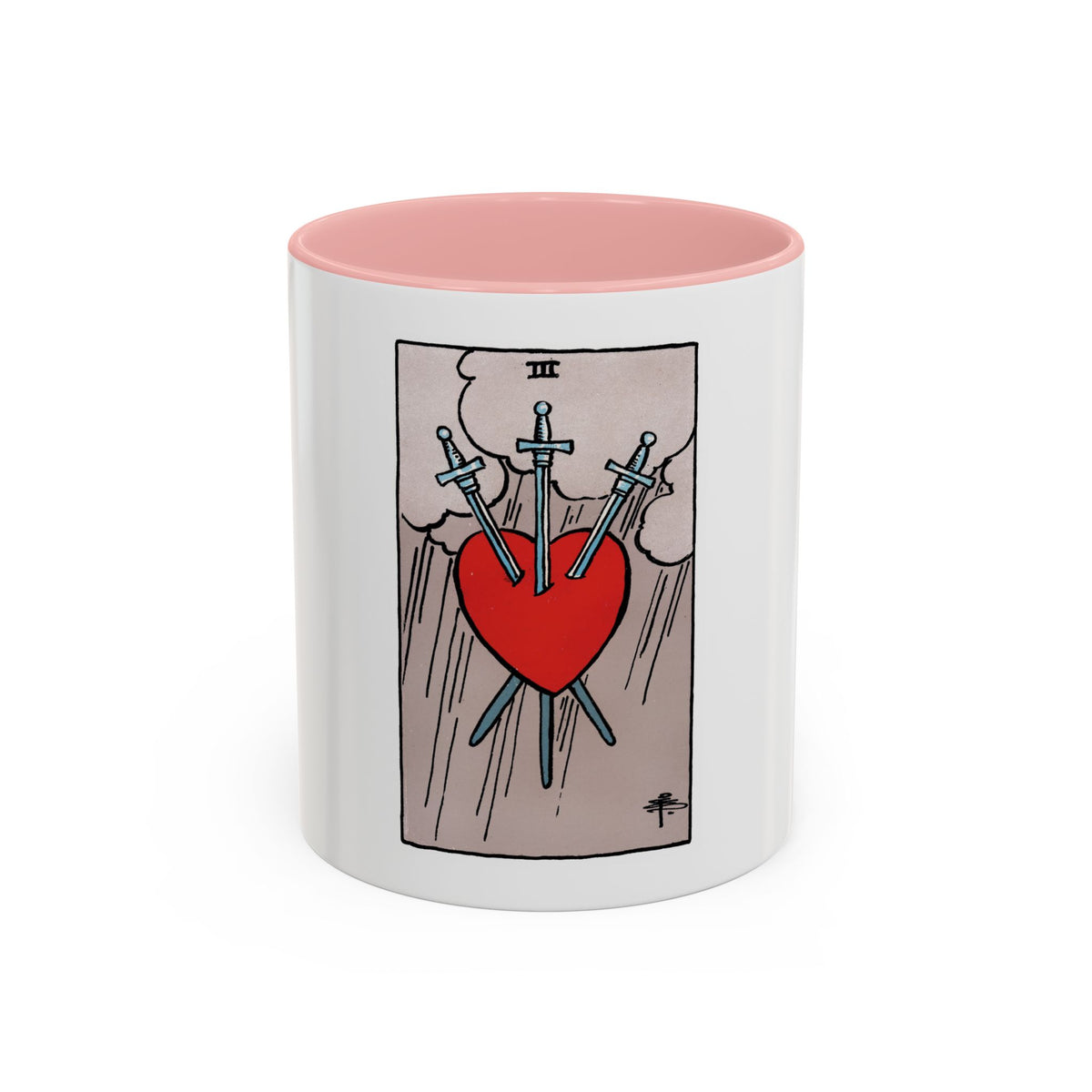 The 3 of Swords (Tarot Card) Accent Coffee Mug