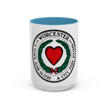 Seal of Worcester Massachusetts - Accent Coffee Mug