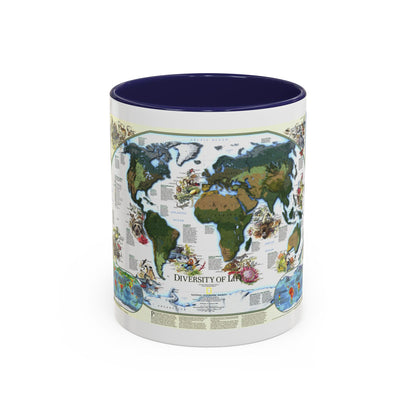 World Map - Diversity of Life (1999) (Map) Accent Coffee Mug