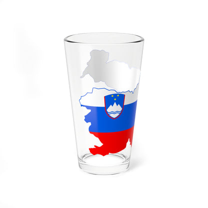Flag-map of Slovenia (Slovenia) Pint Glass 16oz