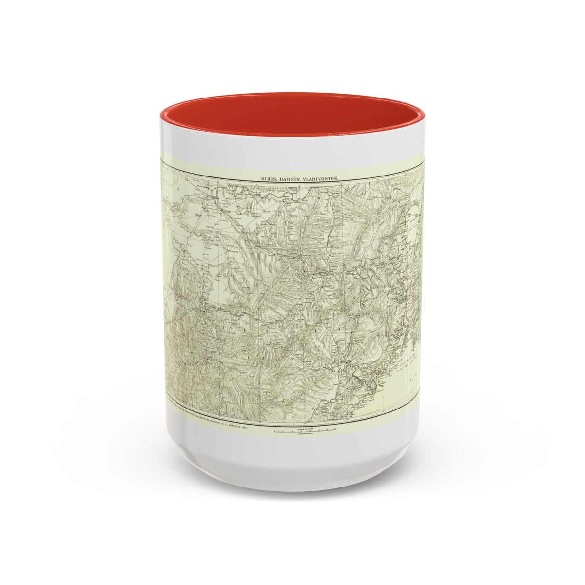 Asia - Kirin, Harbin, Vladivostok (1905) (Map) Accent Coffee Mug