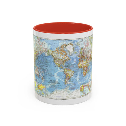 World Map (1960) (Map) Accent Coffee Mug