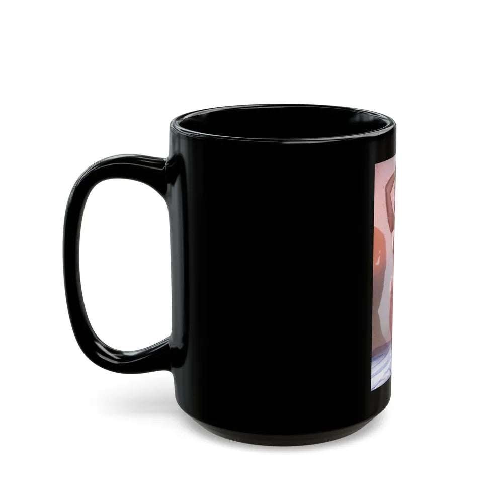 June Palmer #210 - Topless (Vintage Female Icon) Black Coffee Mug-Go Mug Yourself