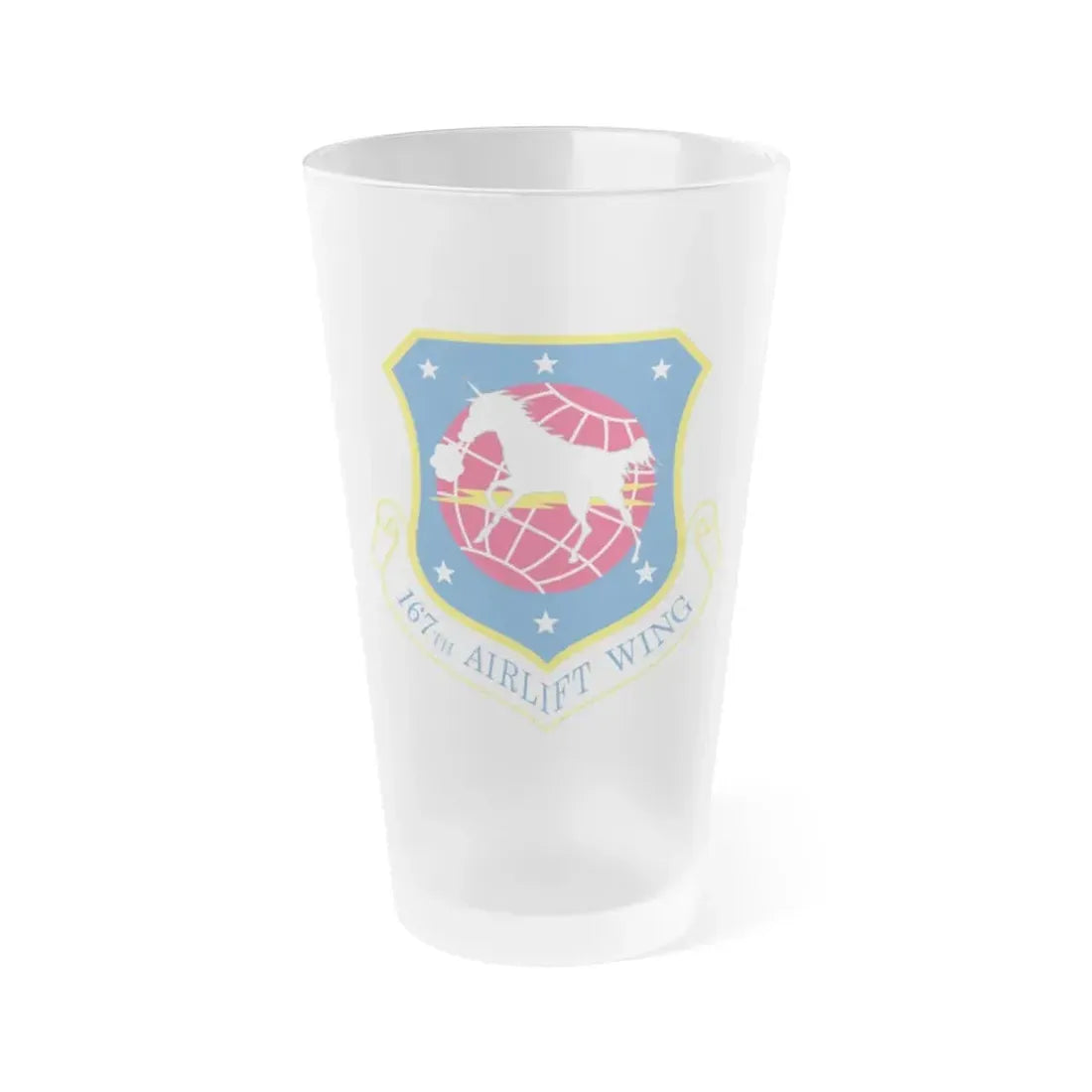 167th Airlift Wing (U.S. Air Force) Frosted Pint Glass 16oz 16oz Frosted - Go Mug Yourself