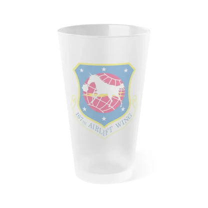 167th Airlift Wing (U.S. Air Force) Frosted Pint Glass 16oz 16oz Frosted - Go Mug Yourself