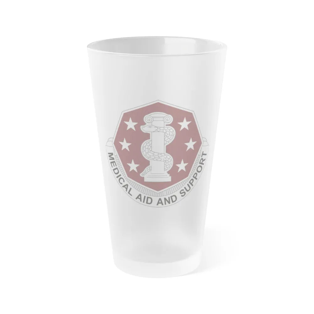 168 Medical Battalion (U.S. Army) Frosted Pint Glass 16oz-Go Mug Yourself